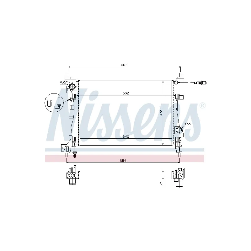 Radiateur, refroidissement du moteur NISSENS 695269