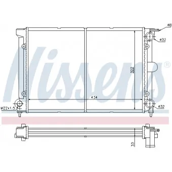 Radiateur, refroidissement du moteur NISSENS 695385