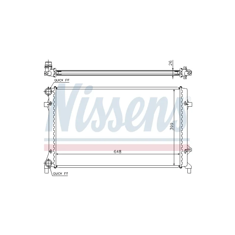 Radiateur, refroidissement du moteur NISSENS 695481