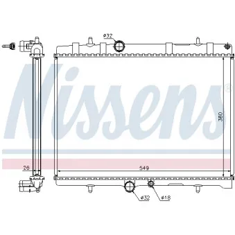 Radiateur, refroidissement du moteur NISSENS 695550