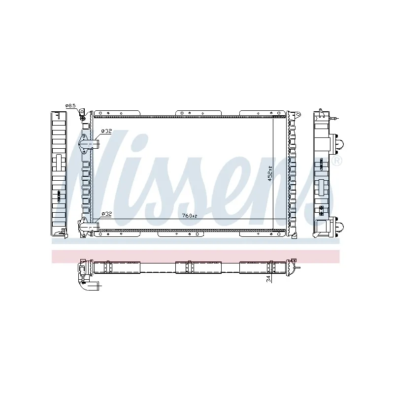 Radiateur, refroidissement du moteur NISSENS 695746