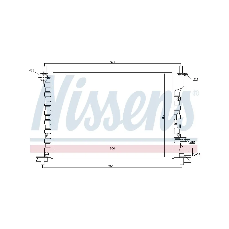 Radiateur, refroidissement du moteur NISSENS 695819