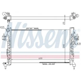 Radiateur, refroidissement du moteur NISSENS