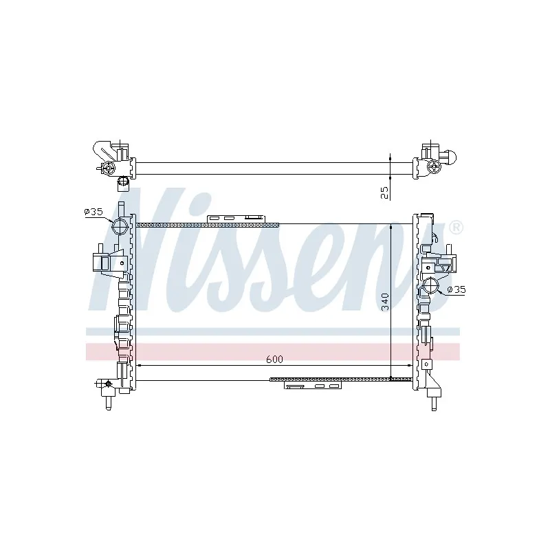 Radiateur, refroidissement du moteur NISSENS 695828