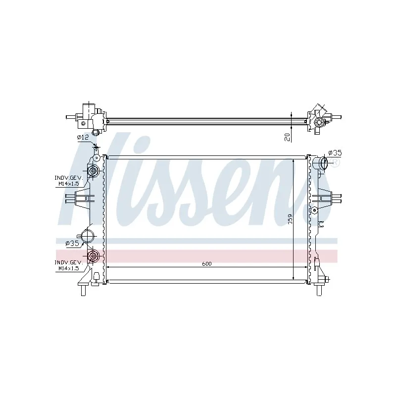 Radiateur, refroidissement du moteur NISSENS 695855