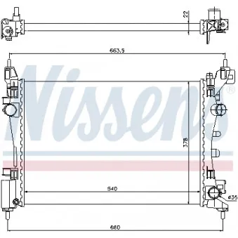 Radiateur, refroidissement du moteur NISSENS 695945