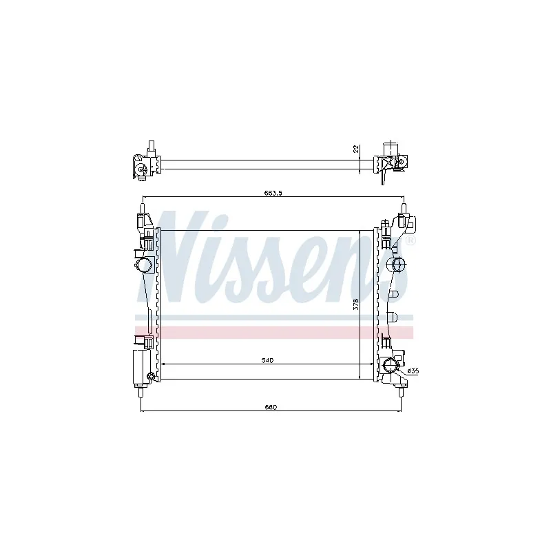 Radiateur, refroidissement du moteur NISSENS 695945