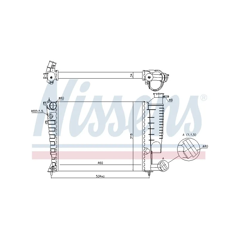 Radiateur, refroidissement du moteur NISSENS 695966