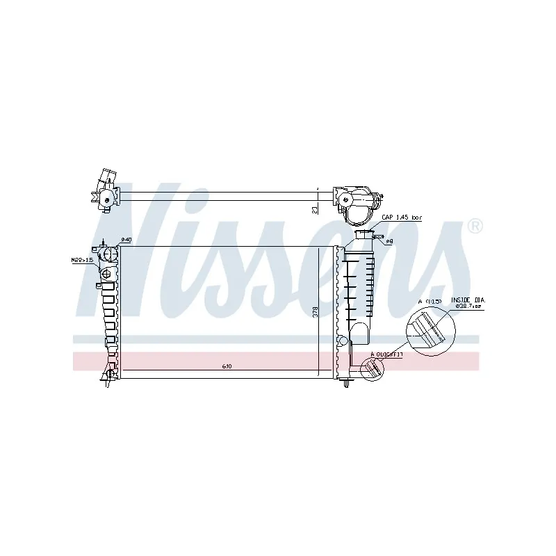 Radiateur, refroidissement du moteur NISSENS 695997