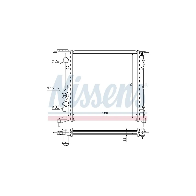 Radiateur, refroidissement du moteur NISSENS 696032