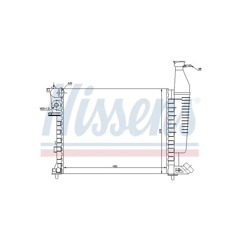 Radiateur, refroidissement du moteur NISSENS 696059