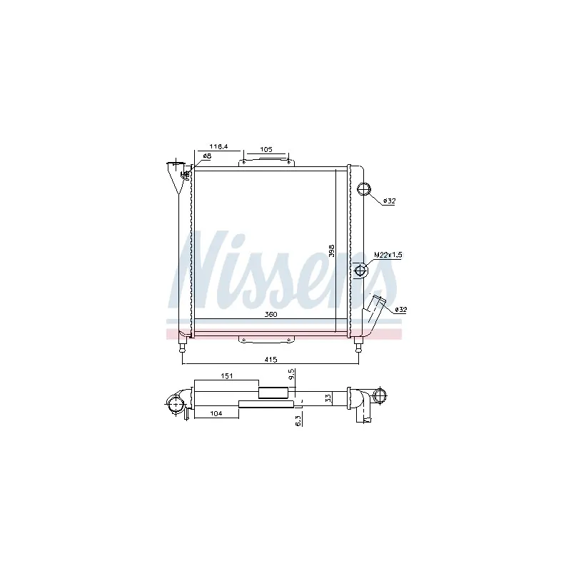 Radiateur, refroidissement du moteur NISSENS 696110
