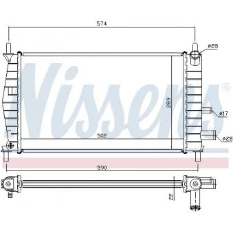 Radiateur, refroidissement du moteur NISSENS 696181