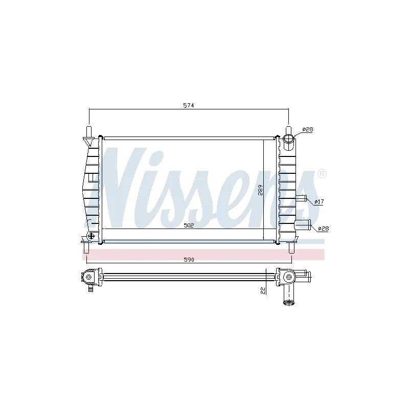 Radiateur, refroidissement du moteur NISSENS 696181