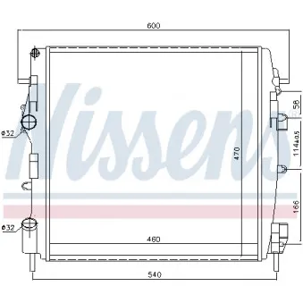 Radiateur, refroidissement du moteur NISSENS