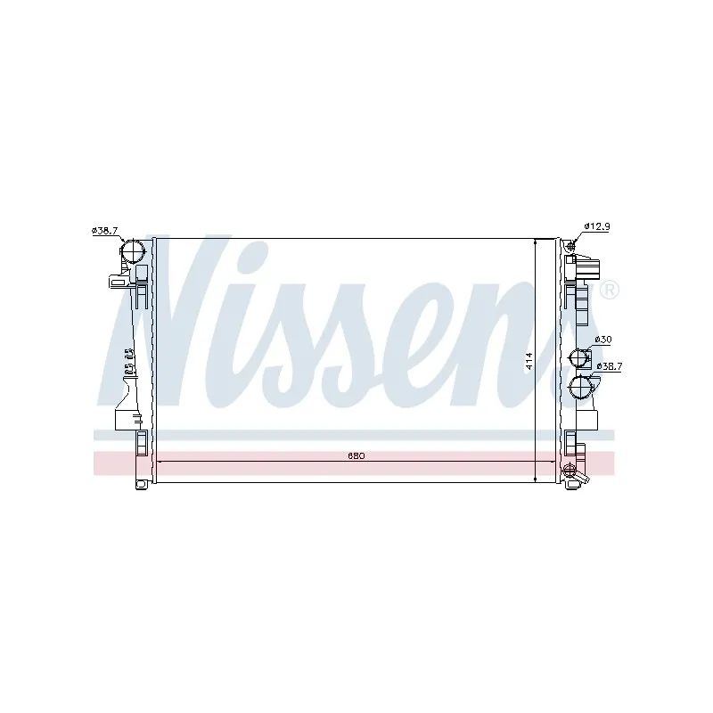 Radiateur, refroidissement du moteur NISSENS 696324
