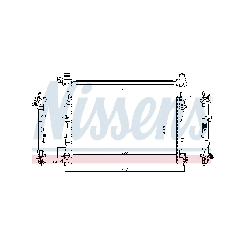 Radiateur, refroidissement du moteur NISSENS 696365