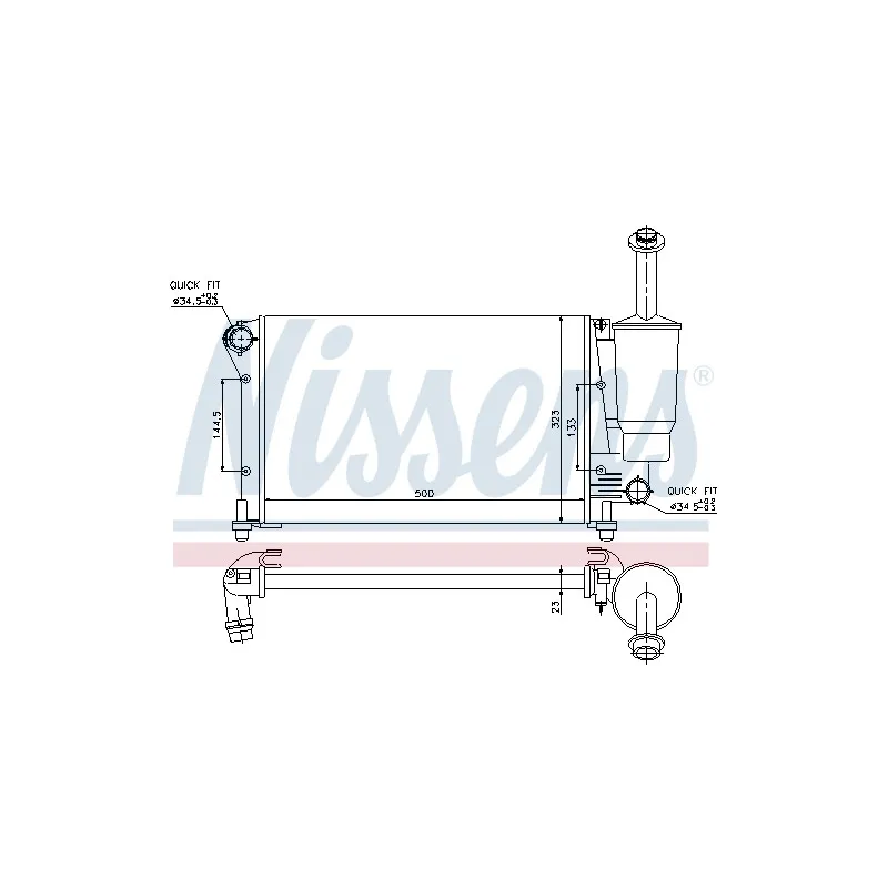 Radiateur, refroidissement du moteur NISSENS 696393