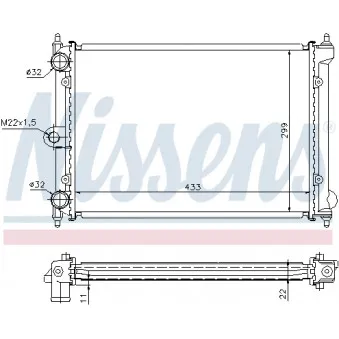 Radiateur, refroidissement du moteur NISSENS 696434