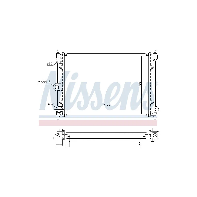 Radiateur, refroidissement du moteur NISSENS 696434
