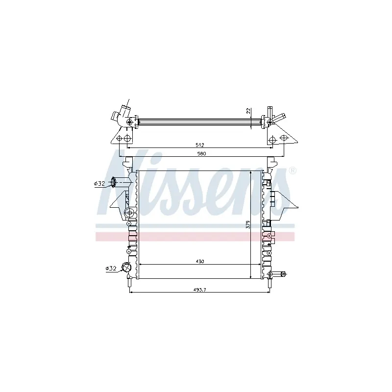 Radiateur, refroidissement du moteur NISSENS 696463