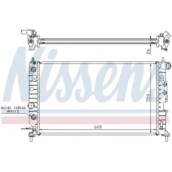 Radiateur, refroidissement du moteur NISSENS 696557
