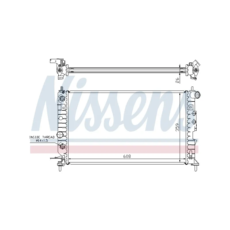 Radiateur, refroidissement du moteur NISSENS 696557