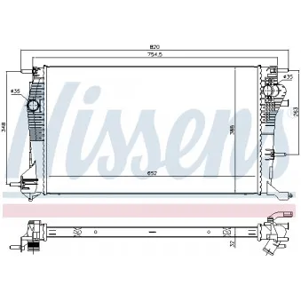 Radiateur, refroidissement du moteur NISSENS 696774