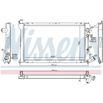 Radiateur, refroidissement du moteur NISSENS 696790