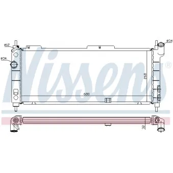 Radiateur, refroidissement du moteur NISSENS 697052