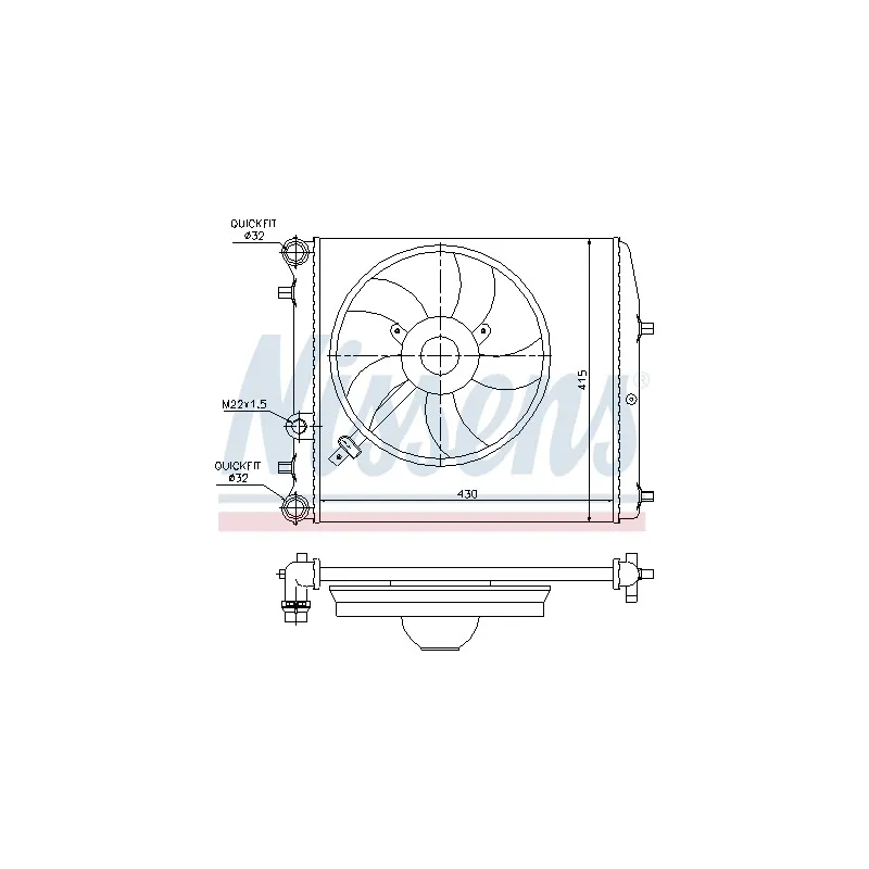 Radiateur, refroidissement du moteur NISSENS 697080