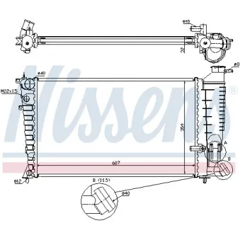 Radiateur, refroidissement du moteur NISSENS 697136