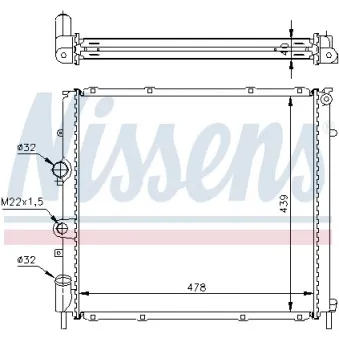 Radiateur, refroidissement du moteur NISSENS 697138