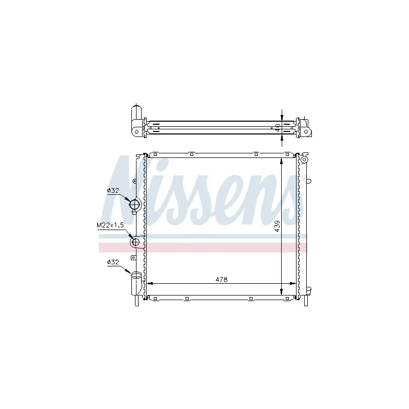 Radiateur, refroidissement du moteur NISSENS 697138
