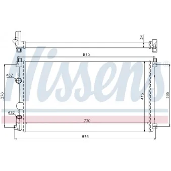 Radiateur, refroidissement du moteur NISSENS 697151