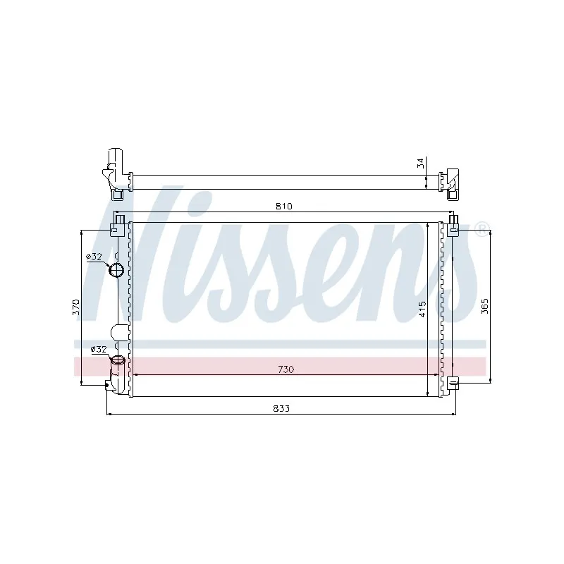Radiateur, refroidissement du moteur NISSENS 697151