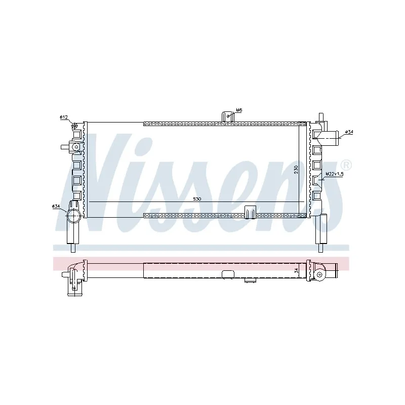 Radiateur, refroidissement du moteur NISSENS 697163