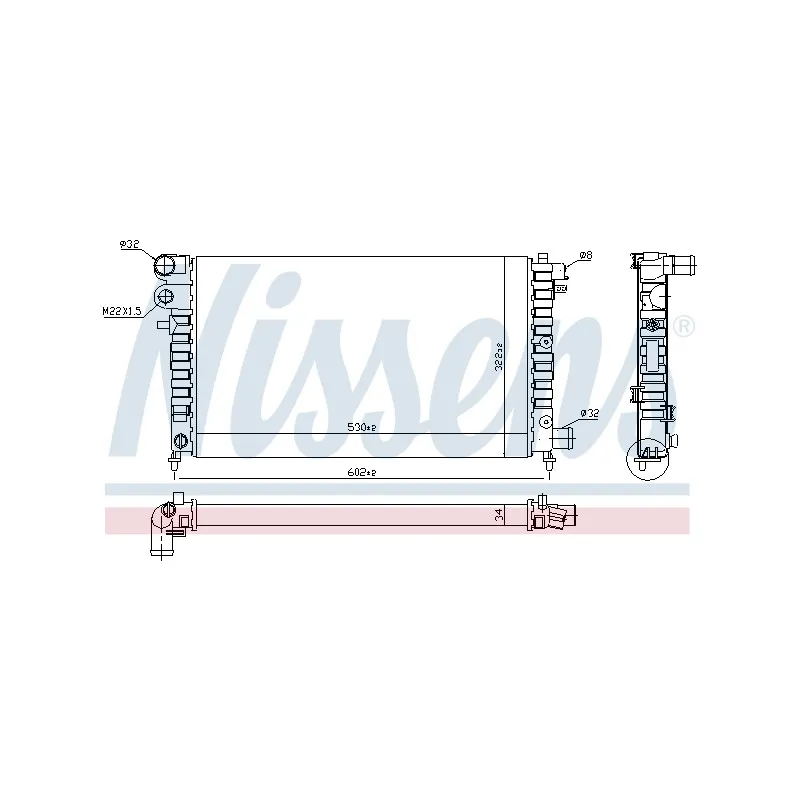 Radiateur, refroidissement du moteur NISSENS 697277