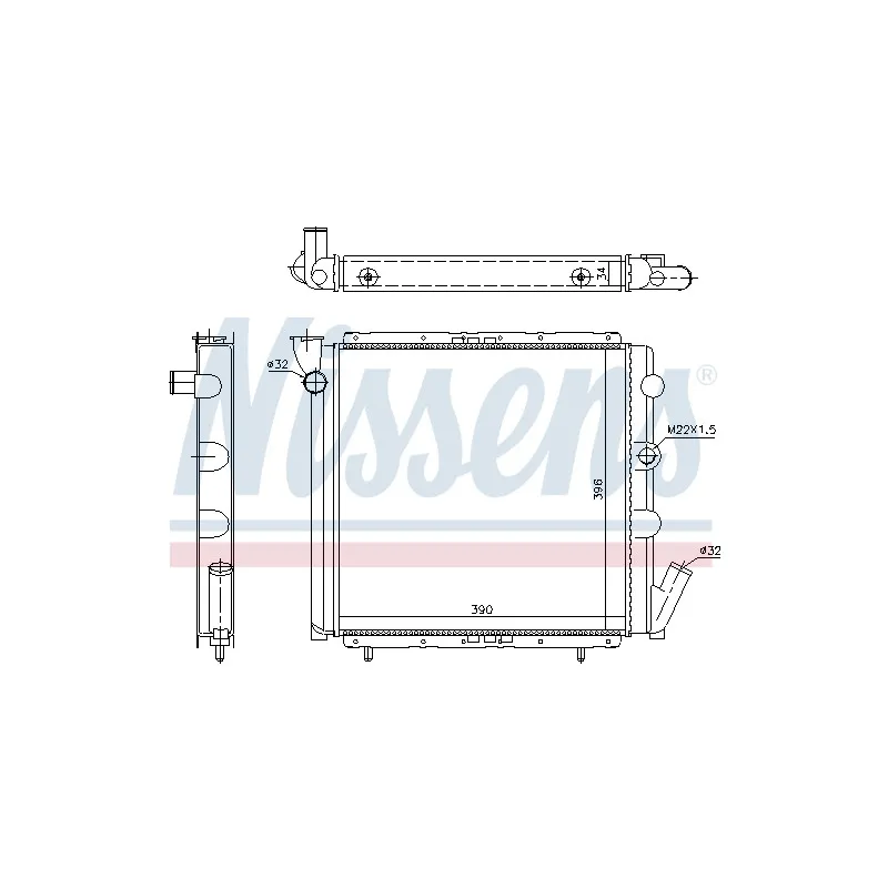 Radiateur, refroidissement du moteur NISSENS 697278