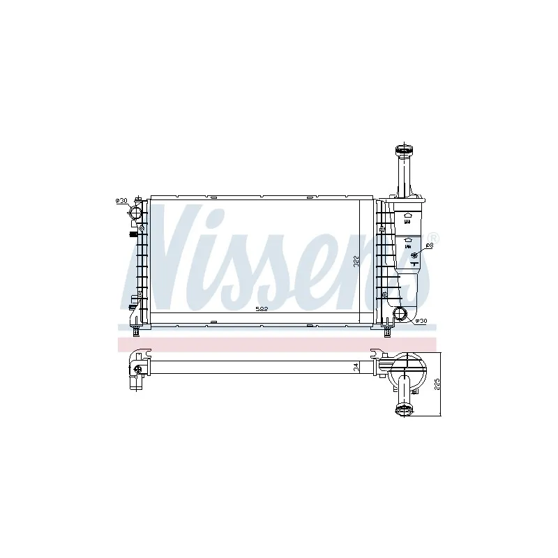 Radiateur, refroidissement du moteur NISSENS 697313