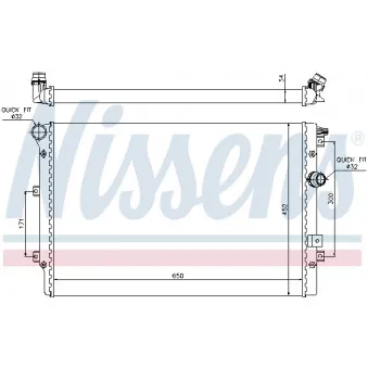 Radiateur, refroidissement du moteur NISSENS 697329
