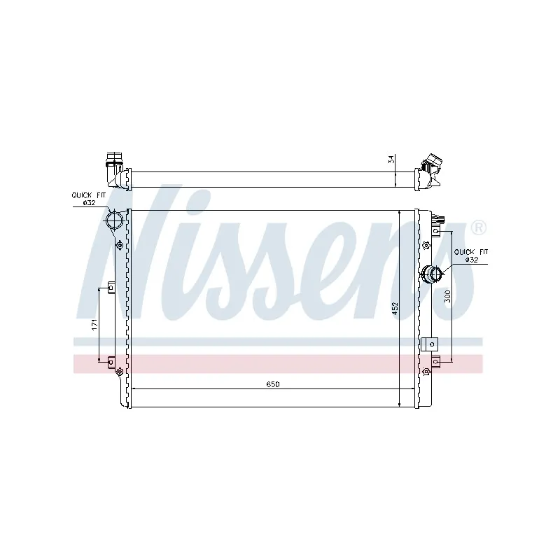 Radiateur, refroidissement du moteur NISSENS 697329