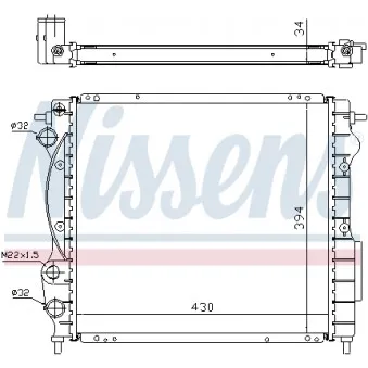 Radiateur, refroidissement du moteur NISSENS 697417