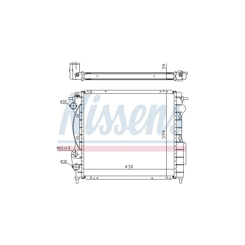 Radiateur, refroidissement du moteur NISSENS 697417