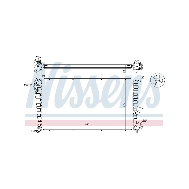 Radiateur, refroidissement du moteur NISSENS 697629