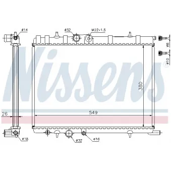 Radiateur, refroidissement du moteur NISSENS 697731
