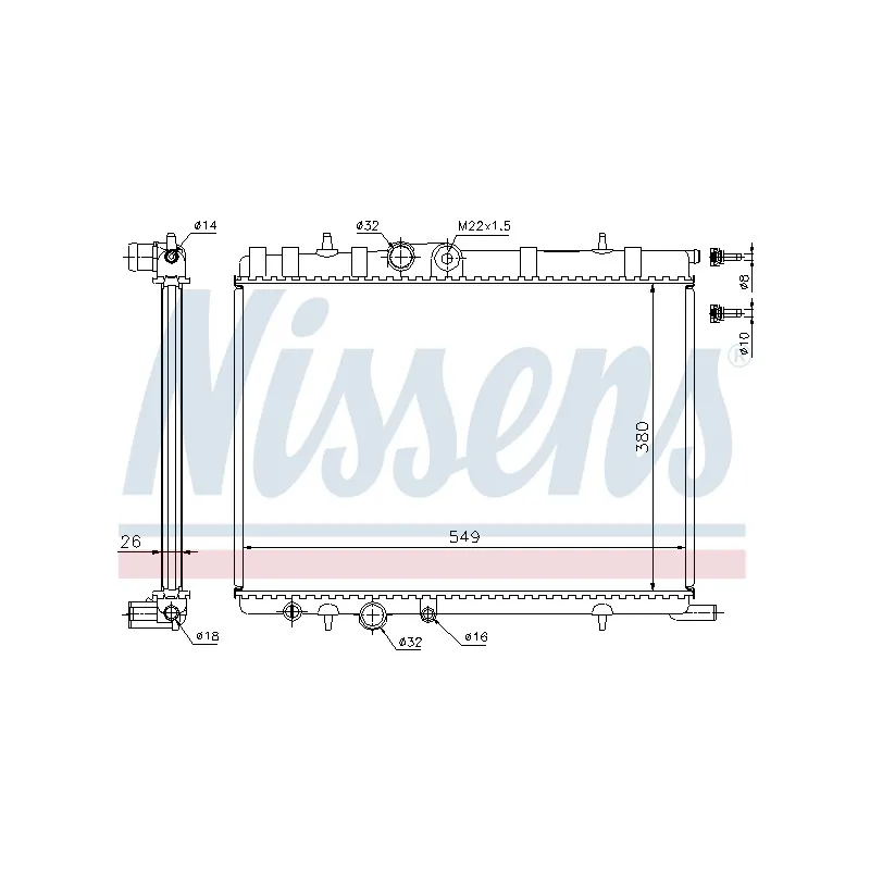 Radiateur, refroidissement du moteur NISSENS 697731