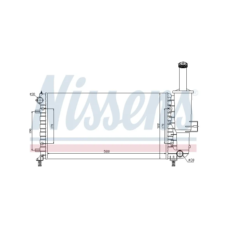 Radiateur, refroidissement du moteur NISSENS 697927