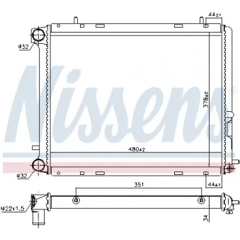 Radiateur, refroidissement du moteur NISSENS 698141