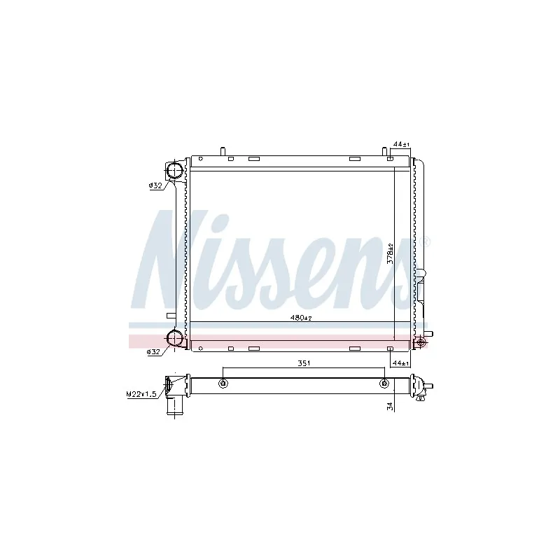 Radiateur, refroidissement du moteur NISSENS 698141